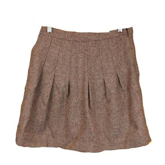 Gap Blush Pink Pleated Mini Skirt Herringbone 2 - Picture 1 of 8
